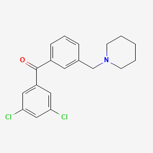 molecular formula C19H19Cl2NO B1359612 3,5-Dichloro-3'-piperidinomethyl benzophenone CAS No. 898793-56-1