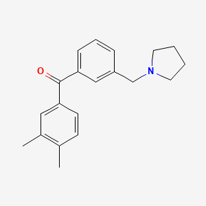 molecular formula C20H23NO B1359616 3,4-二甲基-3'-吡咯烷基甲基苯甲酮 CAS No. 898770-46-2