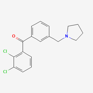 molecular formula C18H17Cl2NO B1359617 2,3-Dichloro-3'-pyrrolidinomethyl benzophenone CAS No. 898770-76-8