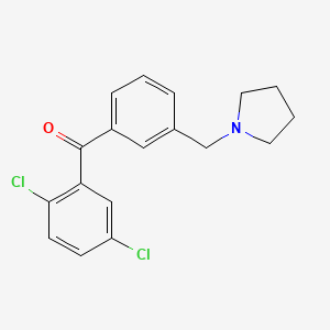 molecular formula C18H17Cl2NO B1359619 2,5-二氯-3'-吡咯烷甲基二苯甲酮 CAS No. 898770-80-4