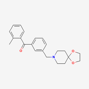 molecular formula C22H25NO3 B1359621 3'-[8-(1,4-dioxa-8-azaspiro[4.5]decyl)methyl]-2-methyl benzophenone CAS No. 898761-29-0