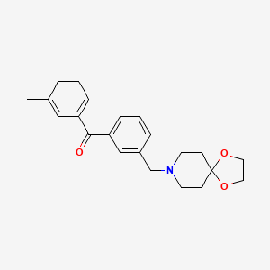molecular formula C22H25NO3 B1359622 3-[1,4-Dioxa-8-azaspiro[4.5]decan-8-ylmethyl]-3'-methylbenzophenone CAS No. 898761-32-5