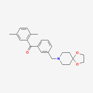 molecular formula C23H27NO3 B1359627 2,5-二甲基-3'-[1,4-二氧杂-8-氮杂螺[4.5]癸-8-基甲基]二苯甲酮 CAS No. 898761-85-8