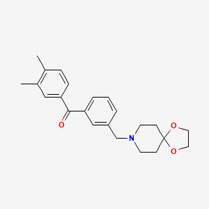 molecular formula C23H27NO3 B1359628 3,4-二甲基-3'-[1,4-二氧杂-8-氮杂螺[4.5]癸-8-基甲基]苯甲酮 CAS No. 898761-89-2