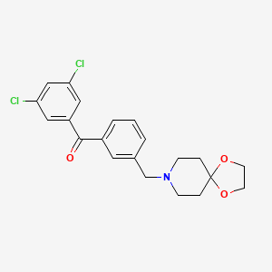 molecular formula C21H21Cl2NO3 B1359633 3,5-二氯-3'-[1,4-二氧杂-8-氮杂螺[4.5]癸-8-基甲基]二苯甲酮 CAS No. 898762-31-7