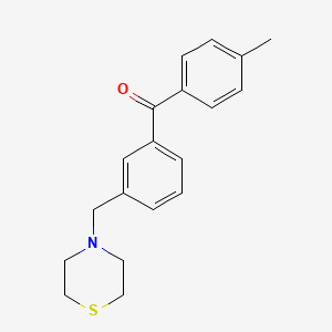 molecular formula C19H21NOS B1359636 4'-Methyl-3-thiomorpholinomethylbenzophenone CAS No. 898762-76-0
