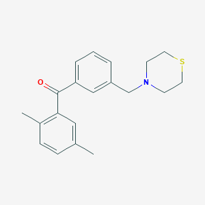 molecular formula C20H23NOS B1359638 2,5-Dimethyl-3'-thiomorpholinomethyl benzophenone CAS No. 898763-16-1
