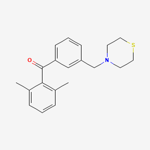 molecular formula C20H23NOS B1359639 2,6-Dimethyl-3'-thiomorpholinomethyl benzophenone CAS No. 898763-19-4