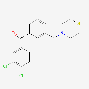 molecular formula C18H17Cl2NOS B1359641 3,4-dichloro-3'-thiomorpholinomethyl benzophenone CAS No. 898787-87-6