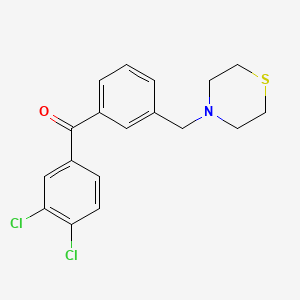 B1359641 3,4-Dichloro-3'-thiomorpholinomethylbenzophenone CAS No. 898787-87-6