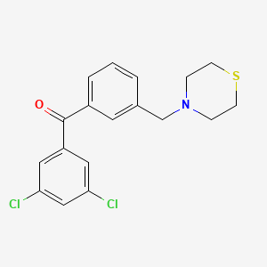 B1359642 3,5-Dichloro-3'-thiomorpholinomethyl benzophenone CAS No. 898787-90-1