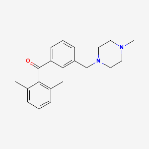 molecular formula C21H26N2O B1359646 2,6-Dimethyl-3'-(4-methylpiperazinomethyl) benzophenone CAS No. 898788-77-7