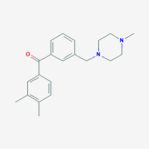 molecular formula C21H26N2O B1359647 3,4-Dimethyl-3'-(4-methylpiperazinomethyl) benzophenone CAS No. 898788-80-2