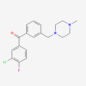 molecular formula C19H20ClFN2O B1359649 3-Chloro-4-fluoro-3'-(4-methylpiperazinomethyl) benzophenone CAS No. 898788-92-6