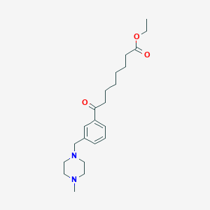 molecular formula C22H34N2O3 B1359654 Ethyl 8-[3-(4-methylpiperazinomethyl)phenyl]-8-oxooctanoate CAS No. 898789-55-4