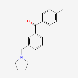 molecular formula C19H19NO B1359655 4'-Methyl-3-(3-pyrrolinomethyl) benzophenone CAS No. 898789-63-4