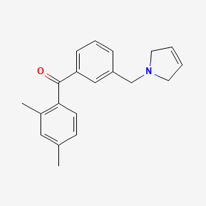 molecular formula C20H21NO B1359657 (3-((2,5-Dihydro-1H-pyrrol-1-yl)methyl)phenyl)(2,4-dimethylphenyl)methanone CAS No. 898790-16-4