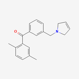 molecular formula C20H21NO B1359658 (3-((2,5-Dihydro-1H-pyrrol-1-yl)methyl)phenyl)(2,5-dimethylphenyl)methanone CAS No. 898790-19-7