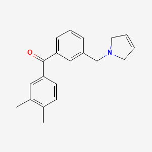 molecular formula C20H21NO B1359660 (3-((2,5-Dihydro-1H-pyrrol-1-yl)methyl)phenyl)(3,4-dimethylphenyl)methanone CAS No. 898749-04-7
