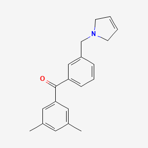 molecular formula C20H21NO B1359661 (3-((2,5-Dihydro-1H-pyrrol-1-yl)methyl)phenyl)(3,5-dimethylphenyl)methanone CAS No. 898749-07-0