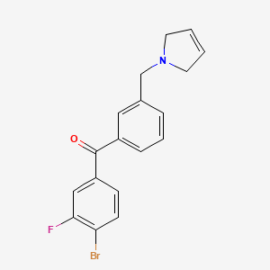 molecular formula C18H15BrFNO B1359662 (4-Bromo-3-fluorophenyl)(3-((2,5-dihydro-1H-pyrrol-1-yl)methyl)phenyl)methanone CAS No. 898749-10-5