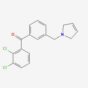 molecular formula C18H15Cl2NO B1359663 (2,3-Dichlorophenyl)(3-((2,5-dihydro-1H-pyrrol-1-yl)methyl)phenyl)methanone CAS No. 898749-47-8