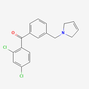 molecular formula C18H15Cl2NO B1359664 2,4-Dichloro-3'-(3-pyrrolinomethyl) benzophenone CAS No. 898749-50-3