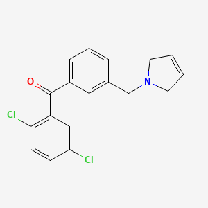 molecular formula C18H15Cl2NO B1359665 (2,5-Dichlorophenyl)(3-((2,5-dihydro-1H-pyrrol-1-yl)methyl)phenyl)methanone CAS No. 898749-52-5