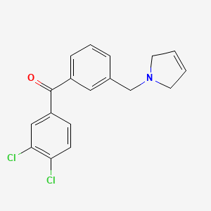 molecular formula C18H15Cl2NO B1359666 (3,4-Dichlorophenyl)(3-((2,5-dihydro-1H-pyrrol-1-yl)methyl)phenyl)methanone CAS No. 898749-54-7