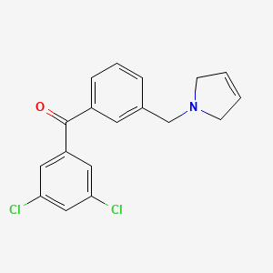 molecular formula C18H15Cl2NO B1359667 (3,5-Dichlorophenyl)(3-((2,5-dihydro-1H-pyrrol-1-yl)methyl)phenyl)methanone CAS No. 898749-56-9
