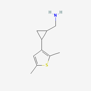 molecular formula C10H15NS B13596689 (2-(2,5-Dimethylthiophen-3-yl)cyclopropyl)methanamine 
