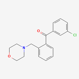 molecular formula C18H18ClNO2 B1359670 3'-Chloro-2-morpholinomethyl benzophenone CAS No. 898750-35-1