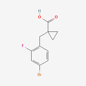 molecular formula C11H10BrFO2 B13596748 1-(4-Bromo-2-fluorobenzyl)cyclopropane-1-carboxylic acid 