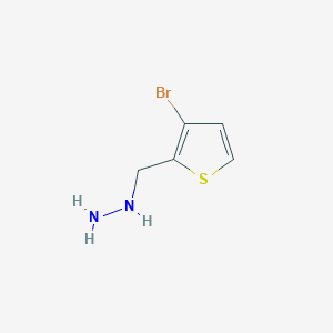molecular formula C5H7BrN2S B13596781 ((3-Bromothiophen-2-yl)methyl)hydrazine 