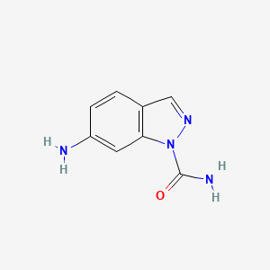 molecular formula C8H8N4O B13596897 6-amino-1H-indazole-1-carboxamide 