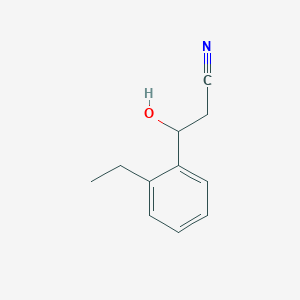 molecular formula C11H13NO B13596936 3-(2-Ethylphenyl)-3-hydroxypropanenitrile 