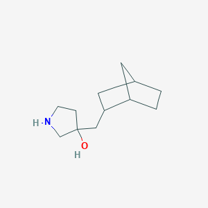 molecular formula C12H21NO B13596953 3-(Bicyclo[2.2.1]heptan-2-ylmethyl)pyrrolidin-3-ol 