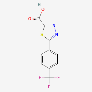 molecular formula C10H5F3N2O2S B1359696 5-(4-Triflluoromethylphenyl)-1,3,4-thiadiazole-2-carboxylic acid 