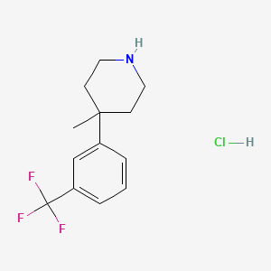 molecular formula C13H17ClF3N B13597674 4-Methyl-4-[3-(trifluoromethyl)phenyl]piperidinehydrochloride 