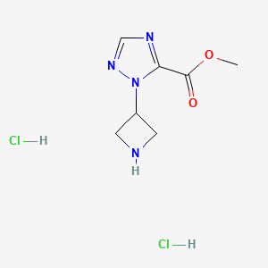 molecular formula C7H12Cl2N4O2 B13597701 methyl1-(azetidin-3-yl)-1H-1,2,4-triazole-5-carboxylatedihydrochloride 