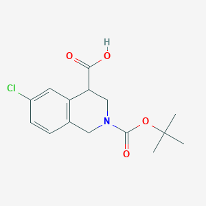 molecular formula C15H18ClNO4 B13597730 2-[(Tert-butoxy)carbonyl]-6-chloro-1,2,3,4-tetrahydroisoquinoline-4-carboxylicacid 