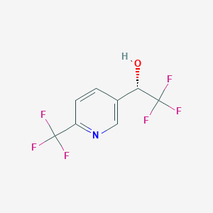 molecular formula C8H5F6NO B13597792 (1S)-2,2,2-trifluoro-1-[6-(trifluoromethyl)pyridin-3-yl]ethan-1-ol 