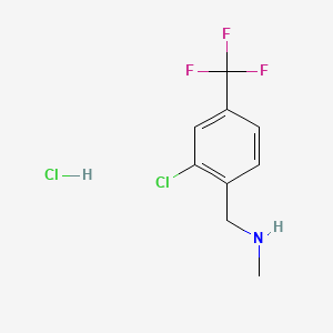 molecular formula C9H10Cl2F3N B13597810 {[2-Chloro-4-(trifluoromethyl)phenyl]methyl}(methyl)aminehydrochloride 