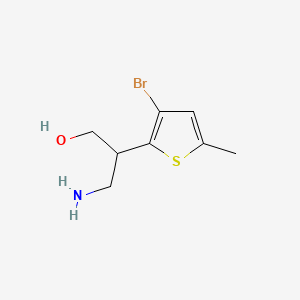 molecular formula C8H12BrNOS B13597832 3-Amino-2-(3-bromo-5-methylthiophen-2-yl)propan-1-ol 