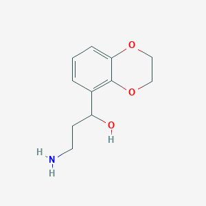 molecular formula C11H15NO3 B13598032 3-Amino-1-(2,3-dihydrobenzo[b][1,4]dioxin-5-yl)propan-1-ol 