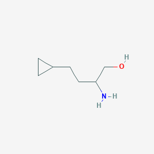 molecular formula C7H15NO B13598066 2-Amino-4-cyclopropylbutan-1-ol 