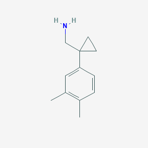 molecular formula C12H17N B13598211 (1-(3,4-Dimethylphenyl)cyclopropyl)methanamine 