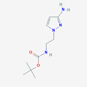 molecular formula C10H18N4O2 B13598301 tert-butyl 2-(3-amino-1H-pyrazol-1-yl)ethylcarbamate 