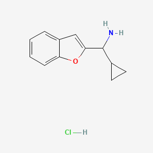 molecular formula C12H14ClNO B13598427 Benzofuran-2-YL(cyclopropyl)methanamine hydrochloride 