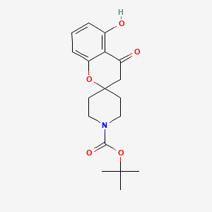 molecular formula C18H23NO5 B1359843 1'-t-Butoxycarbonyl-5-hydroxy-spiro[chroman-2,4'-piperidin]-4-one CAS No. 911227-79-7